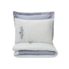 Set lenjerie de pat Biana Cotton Box cu broderie gri pe fundal alb-crem