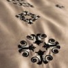 Lenjerie de pat Elisa Maro, bumbac satinat, broderie florală în nuanțe de maro și negru, set 6 piese