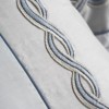 Lenjerie de pat Fedor, bumbac satinat, broderie elegantă în nuanțe de gri, set 6 piese