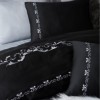 Lenjerie de pat Cotton Box Gloria Grey cu broderie negru și gri, bumbac satinat, 6 piese