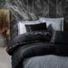 Lenjerie de pat Cotton Box Gloria Grey cu broderie negru și gri, bumbac satinat, 6 piese