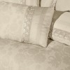 Lenjerie de Pat Satin de Lux VIP Moonlight, First Choice, Buhara, Jacquard Cappuccino cu Dantela