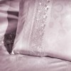 Lenjerie de pat satin de lux VIP Moonlight First Choice Buhara jacquard Roz Pudra cu dantela eleganta