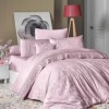 Lenjerie de pat satin de lux VIP Moonlight First Choice Buhara jacquard Roz Pudra cu dantela eleganta