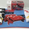 Lenjerie de pat pentru copii Disney Cars Adventure, imprimeu roșu alb albastru cu Lightning McQueen, 3 piese, bumbac 100%.