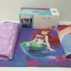 Lenjerie de pat Disney Tac Ariel, imprimeu subacvatic colorat, 3 piese, bumbac, albastru roșu, cearceaf elastic, fata perna, cearceaf pilota