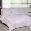 Lenjerie de pat Clara din satin lila cu design floral elegant, set Tac