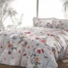 Lenjerie de pat Lucinda din satin gri cu design floral, set Tac