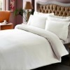 Lenjerie de pat bumbac 100% satinat TAC Stripe, alb, design cu dungi discrete, 6 piese