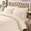 Lenjerie de pat crem Stripe din satin de bumbac cu model de dungi fine, set elegant TAC