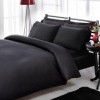 Lenjerie pat TAC premium satin de lux Stripe negru, model cu dungi discrete, bumbac 100% satinat mercerizat