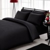 Lenjerie pat TAC premium satin de lux Stripe negru, model cu dungi discrete, bumbac 100% satinat mercerizat