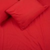 Lenjerie de pat roșie TAC Stripe, model cu dungi, set de 6 piese din bumbac satinat