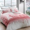 Lenjerie de pat TAC bumbac satinat alb și roz cu design urban fosforescent inspirat de Paris