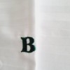 Lenjerie de pat tip hotel, damasc BBC100%, 1 persoana, brodata cu litera B