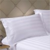 Lenjerie de pat tip hotel, damasc BBC100%, dunga 3 cm, pat 1 persoana