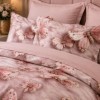 Lenjerie finet cu elastic 6 piese finet cu elastic 6 piese Fluturi roz, model decorativ cu fluturi roz pudrat pe fundal deschis, cu cearsaf uni roz