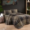 Lenjerie de pat dublu flanel Veldor Maro, cu model geometric, bumbac 100% calduroasa