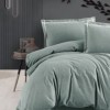 Lenjerie de pat dublu flanel Soprano Verde, uni, bumbac 100% calduroasa