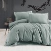 Lenjerie de pat dublu flanel Soprano Verde, uni, bumbac 100% calduroasa