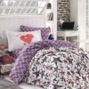 Lenjerie pat 1 persoana poplin percale, Hobby Home, Carmen Lilac