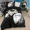 Lenjerie pat 1 persoană bumbac 100% poplin, Hobby Home, Galaxy - Black