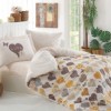 Lenjerie de pat 1 persoană galbenă cu inimioare, din bumbac 100% poplin, set de 3 piese