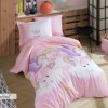 Lenjerie pat 1 persoana poplin percale, Hobby Home, Magical Pink