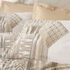 Lenjerie pat 1 persoana Cotton Box Amara Caramel bumbac ranforce cu model etnic geometric bej maro