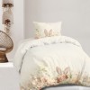 Lenjerie pat 1 persoana bumbac 100% Elon model floral pastel cu iepuras