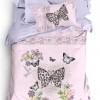 Lenjerie pat 1 persoana, bumbac 100% ranforce, Butterfly