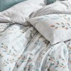 Set lenjerie pat 1 persoană Lendell Cotton Box din bumbac 100 % ranforce, imprimeu ramuri verde-salvie pe fond gri-lin