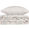 Set lenjerie pat 1 persoană Lendell Cotton Box din bumbac 100 % ranforce, imprimeu ramuri verde-salvie pe fond gri-lin