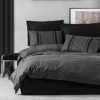 Lenjerie pat 1 persoana bumbac 100% ranforce, Cotton Box, Bitter Antracit/Negru