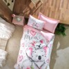 Lenjerie pat 1 persoana bumbac 100% ranforce, Cotton Box, Koala - Pink