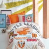 Lenjerie pat 1 persoana bumbac 100% ranforce, Cotton Box, Little Team - Orange