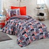 Lenjerie pat 1 persoana bumbac ranforce cu cearceaf plat Love Pudra Cotton Box