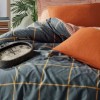 Lenjerie pat 1 persoana bumbac ranforce Stark Cinnamon Cotton Box in carouri