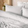 Lenjerie de pat pentru o persoană din bumbac 100% ranforce cu design elegant în nuanțe de alb