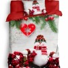 Lenjerie pat 1 persoana, bumbac 100% ranforce,Cotton Club, Snowman