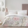Lenjerie pat 1 persoana bumbac 100% satinat TAC Jesica model floral roz elegant