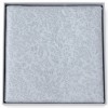 Lenjerie pat 1 persoana TAC Mako Satin Perry Gri alba cu model vegetal cu frunze gri elegant