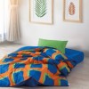 lenjerie pat 1 persoana Cozy Home Venus Blue elastic in carouri