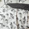 lenjerie pat 1 persoana Ohia Antracit bumbac ranforce model floral gri