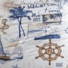 Lenjerie pat 1 persoana Hawaii, bumbac ranforce, model cu model maritim pentru copii, tineri