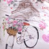 Lenjerie pat 1 persoana Paris Love, bumbac ranforce, model cu truntul Eiffel pentru adolescenti