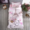 Lenjerie pat 1 persoana Paris Love, bumbac ranforce, model cu truntul Eiffel pentru adolescenti