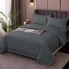 Lenjerie de pat antracit din damasc, set de 3 piese