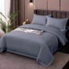 Lenjerie de pat gri din damasc, set de 3 piese
