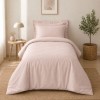 Lenjerie pat 1 persoana Cotton Box Plain Roz Pudra din bumbac ranforce cu design uni elegant